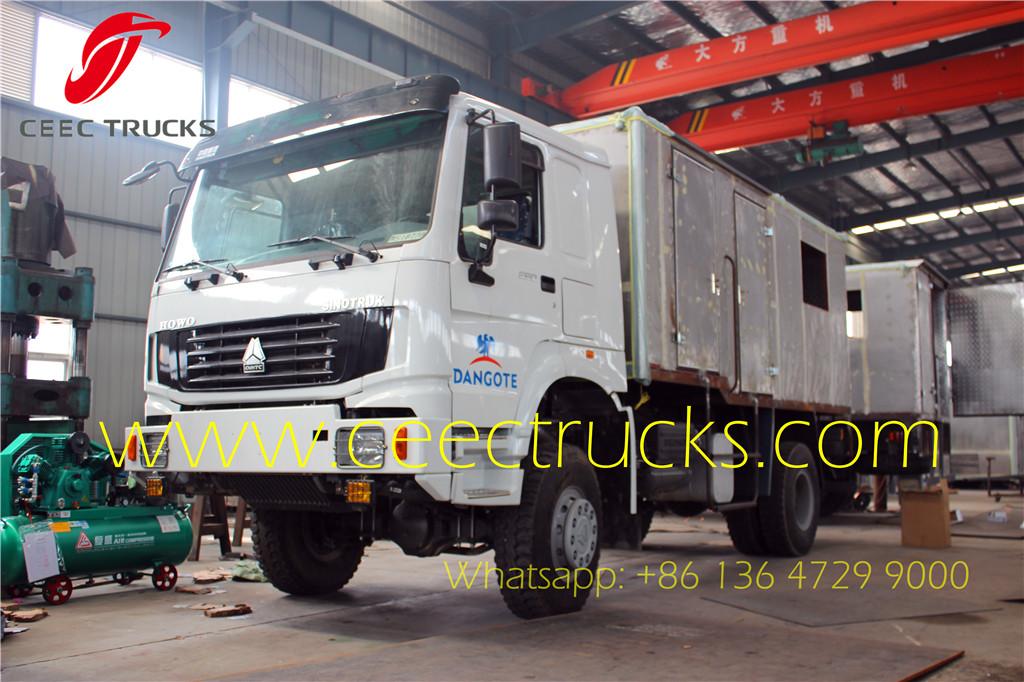 HOWO mobile workshop trucks export Nigeria DANGOTE