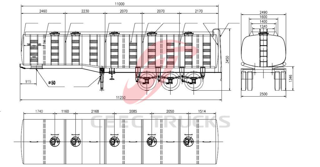 42cbm fuel tank semitrailer