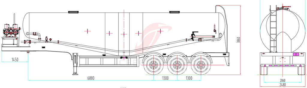 3 axle bulk cement tanker trailer sales