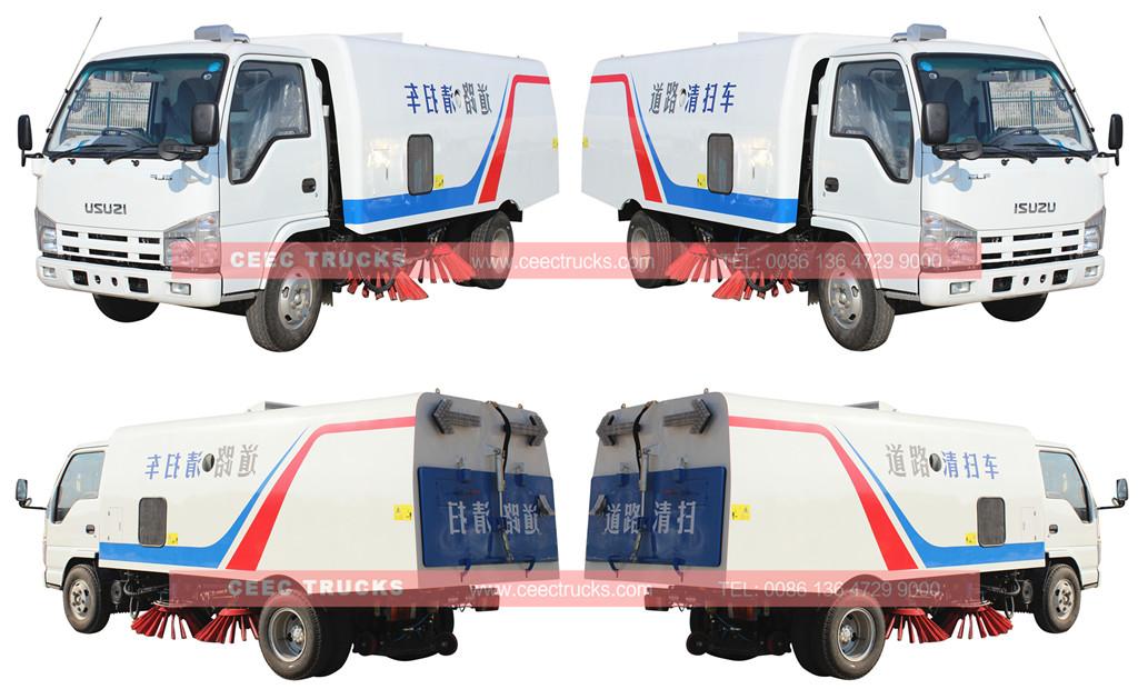 ISUZU 4cbm road sweeper truck wholeview