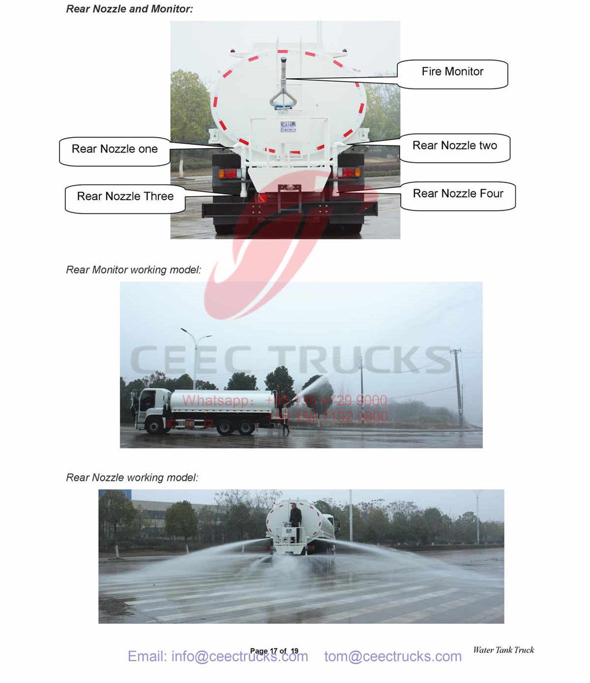 Syria--ISUZU GIGA 20000Liters water truck manual