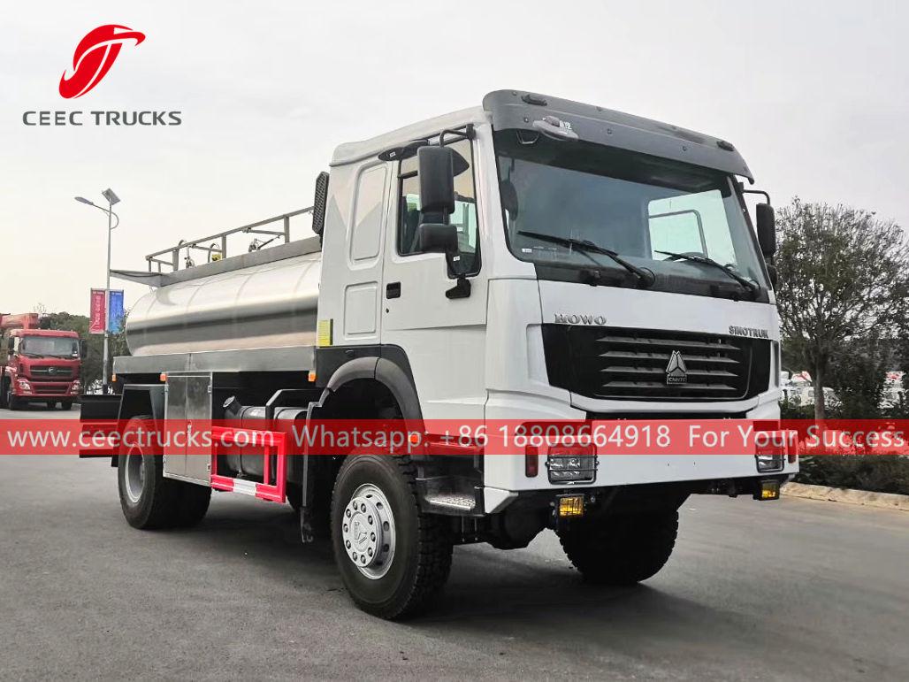 HOWO 4x4 off-road milk tank truck