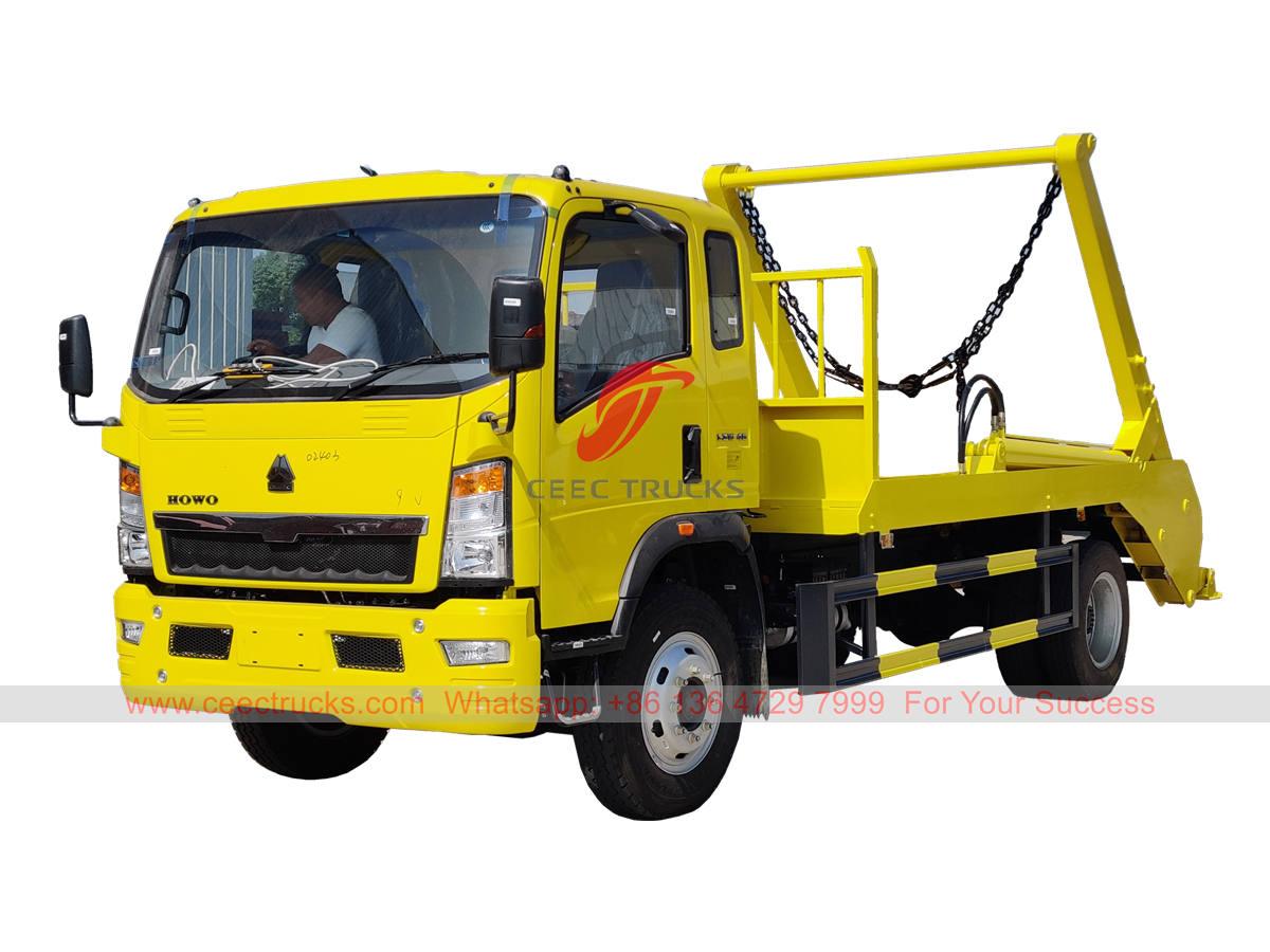 HOWO 6 wheeler swing arm garbage truck