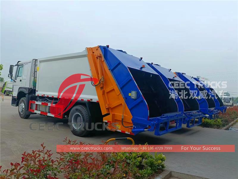 howo 15 cbm garbage compactor truck