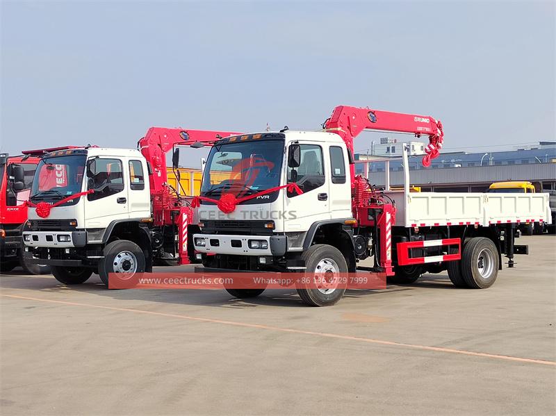 ISUZU FVR 4x4 truck with crane UNIC 8 tons