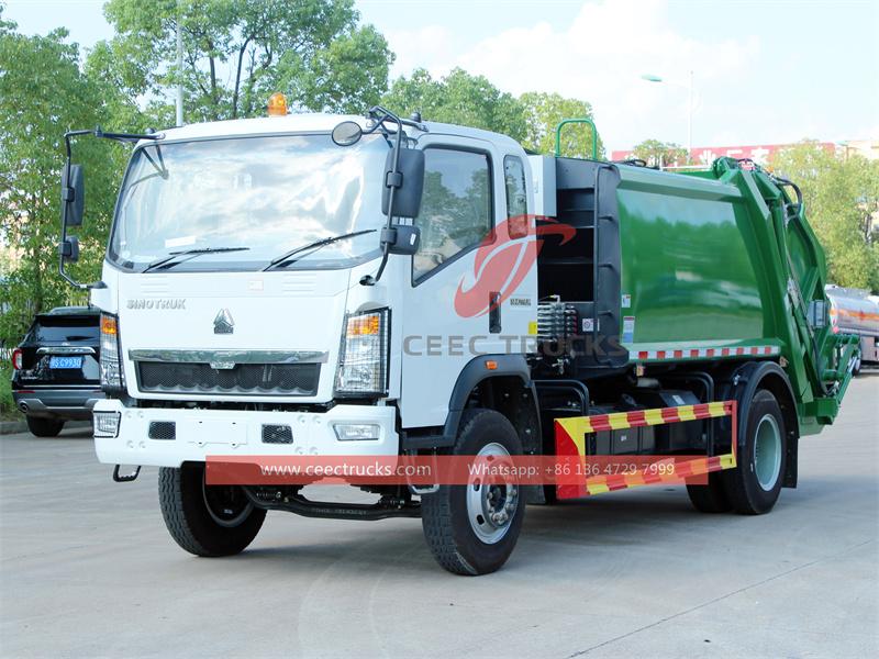 HOWO 170hp garbage compactor truck