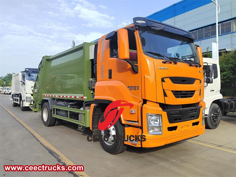 Isuzu 15 cbm trash truck rear loader