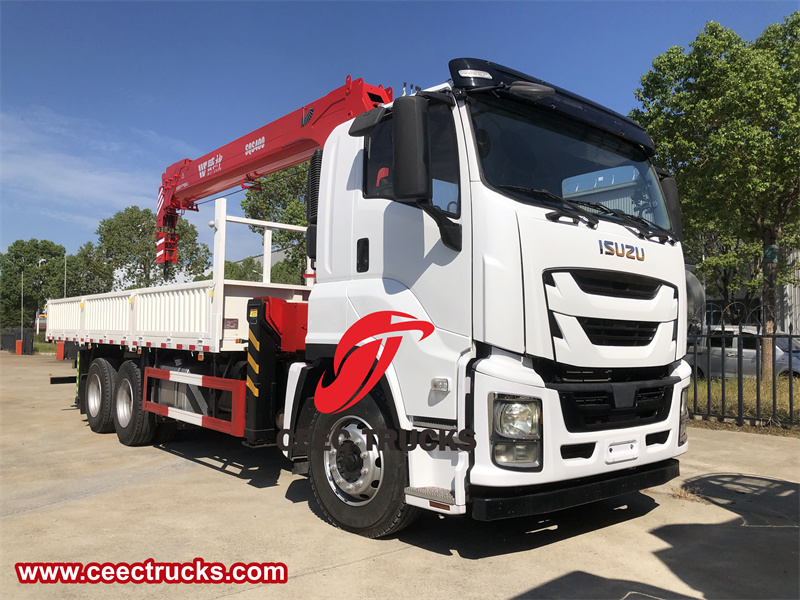 Isuzu 10 wheeler truck with 8 T telescopic crane