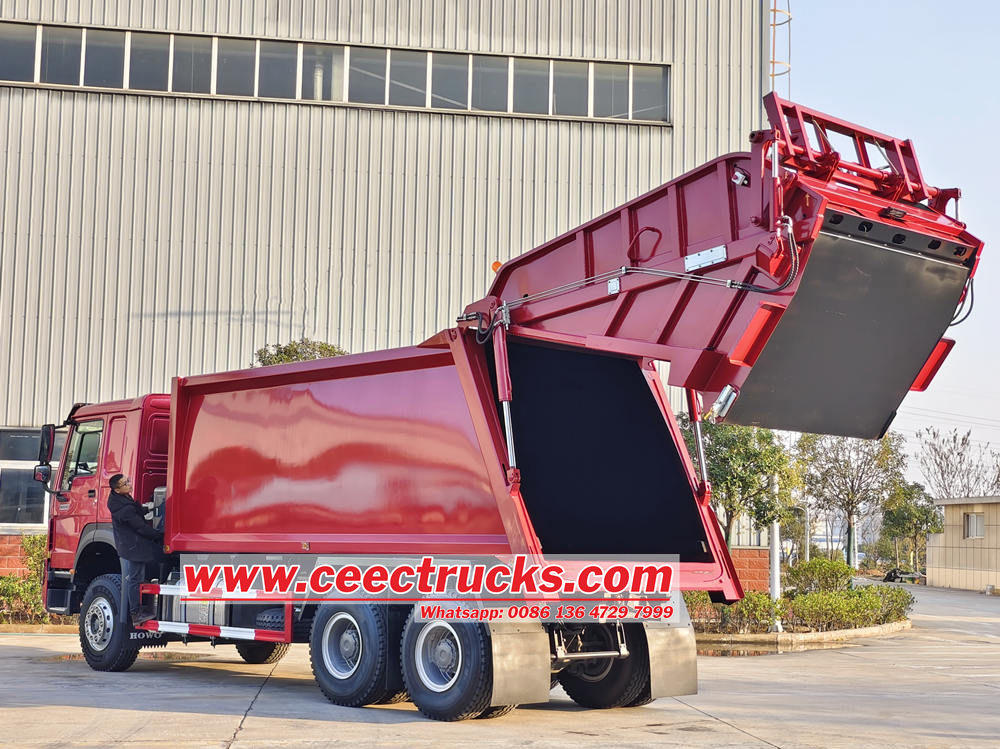 HOWO rear load dumpster truck