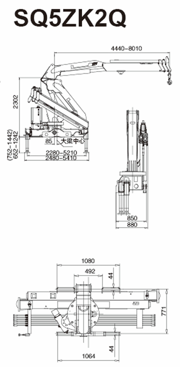 XCMG SQ5ZK2Q folding arm crane