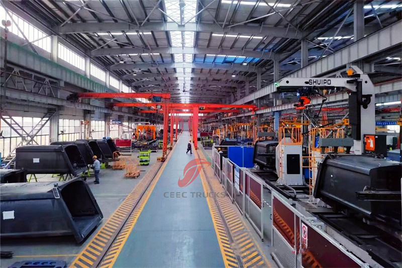 garbage rear loader truck