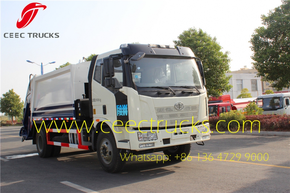 Lowest price FAW 10-12 m³ garbage compactor trucks