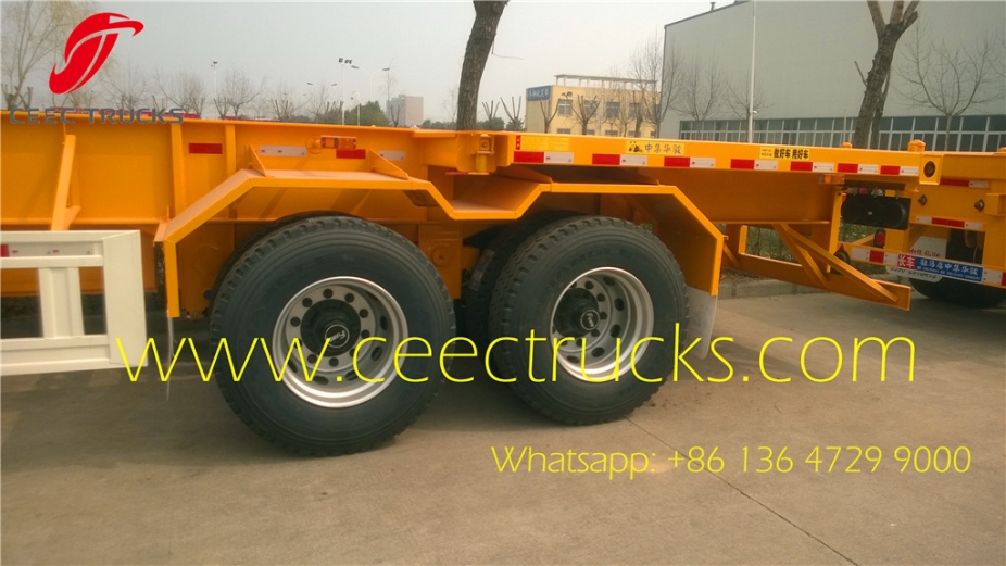 2 axle bogie suspension skeleton trailer 50T