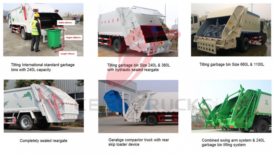 2016 new dongfeng 10000 liters garbage compactor trucks lowest price