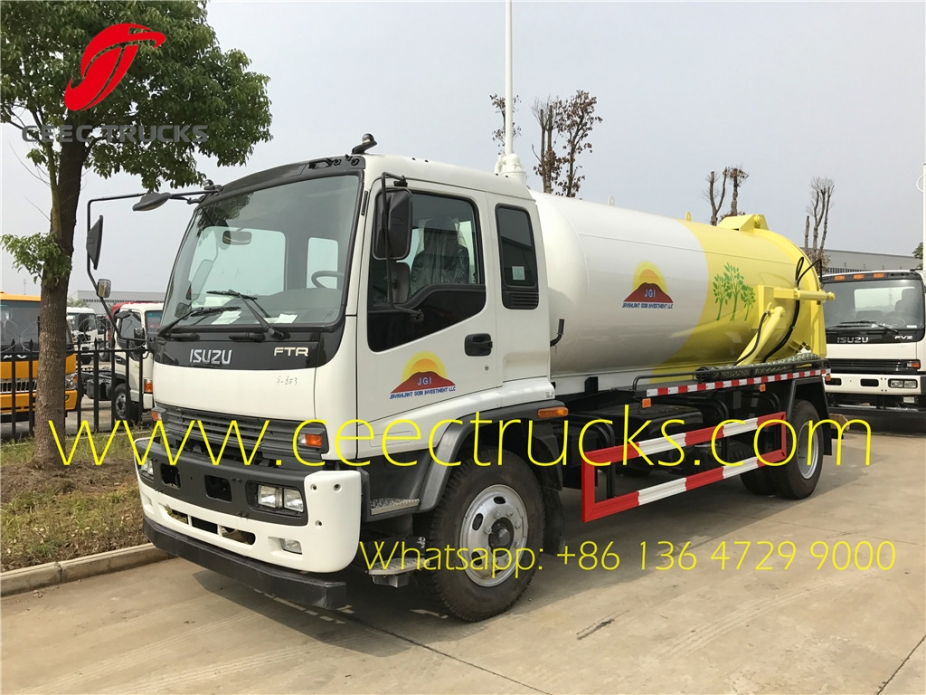 TOP quality ISUZU 10CBM vacuum sewage suction truck export Mongolia