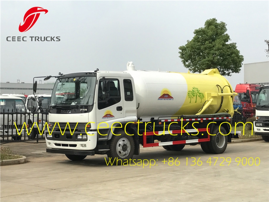 TOP quality ISUZU 10CBM vacuum sewage suction truck export Mongolia