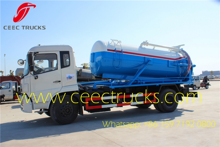 Dongfeng top design 9CBM vacuum suction tanker truck