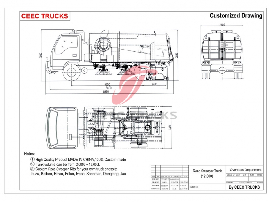 ISUZU 12CBM Straßenkehrmaschine