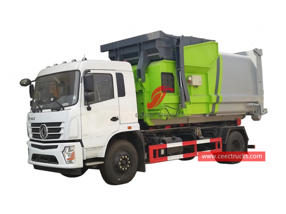 Dongfeng Hook loader with compactor container – CEEC Trucks