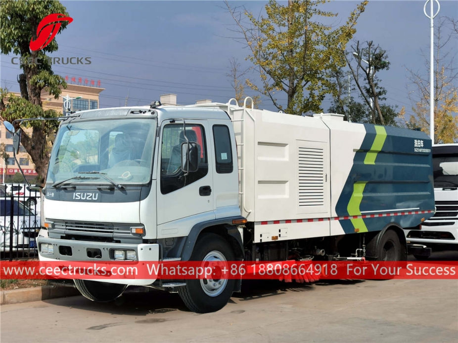 ISUZU 15cbm road sweeper truck with washing system