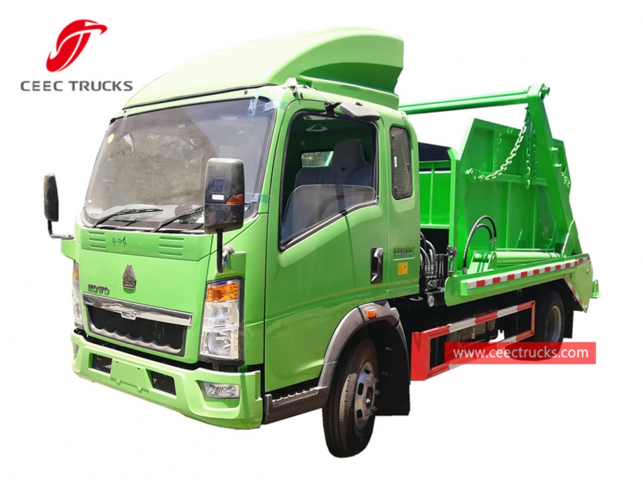 HOWO 120HP RHD swing arm garbage truck