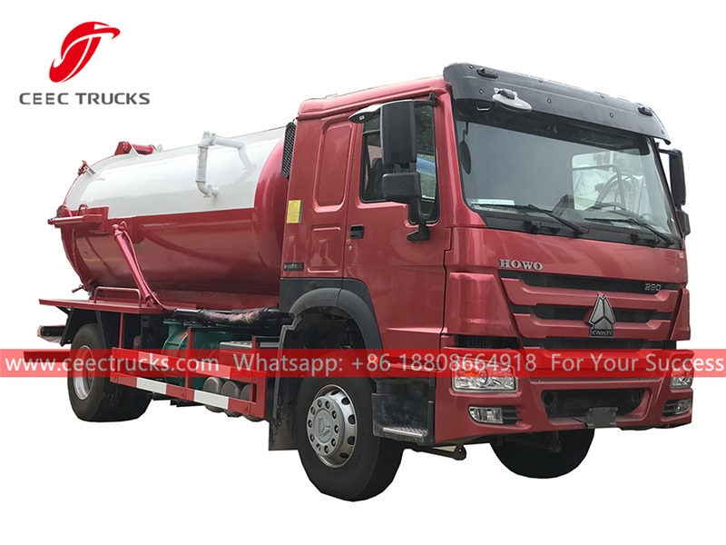 HOWO 4×2 right hand drive vacuum tanker truck