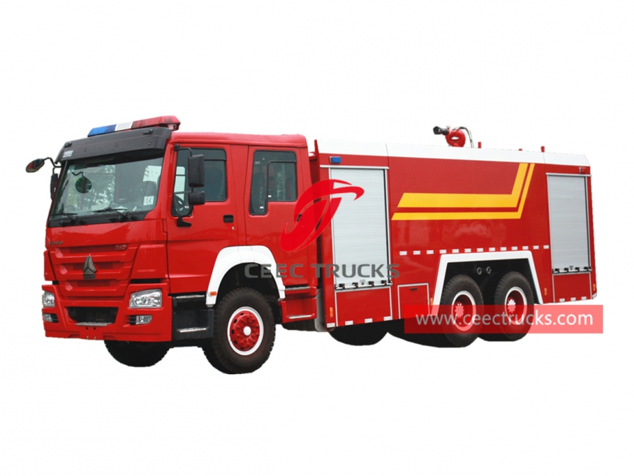 HOWO 10 wheeler water tank fire lorry