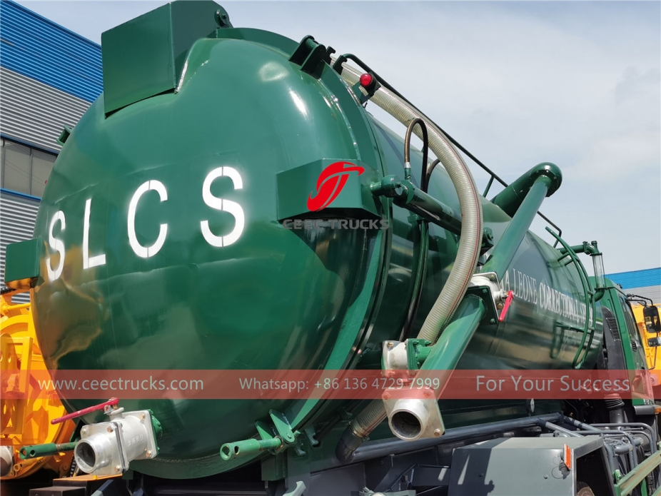 ISUZU 12,000L vacuum sewer tanker truck export to Sierra Leone