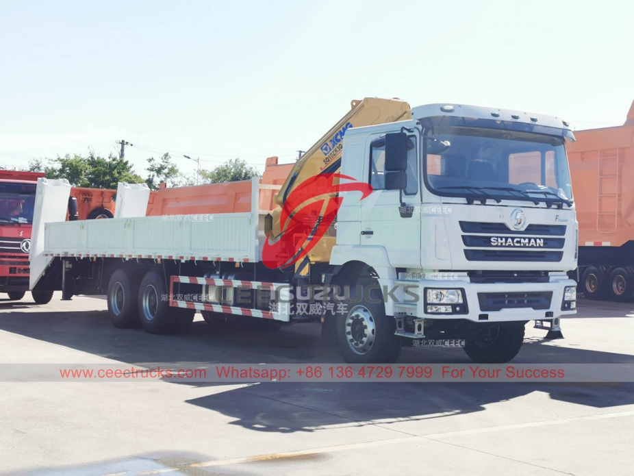 Custom-made Shacman 6×4 heavy duty cargo truck with XCMG crane