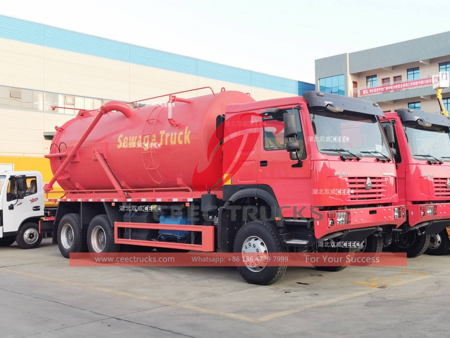 howo 6*6 drive vacuum sewage tanker truck