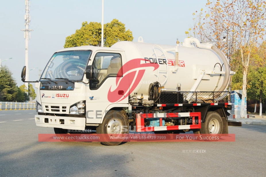 ISUZU 5CBM vacuum sewage truck with MORO pump