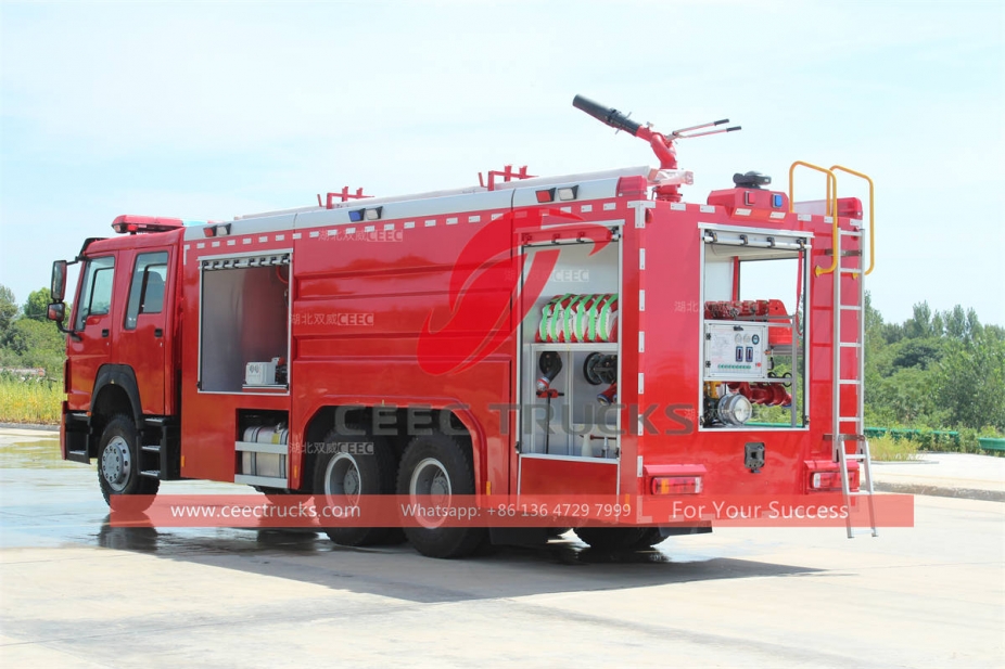 HOWO 6×4 water foam and dry powder combined fire fighting truck