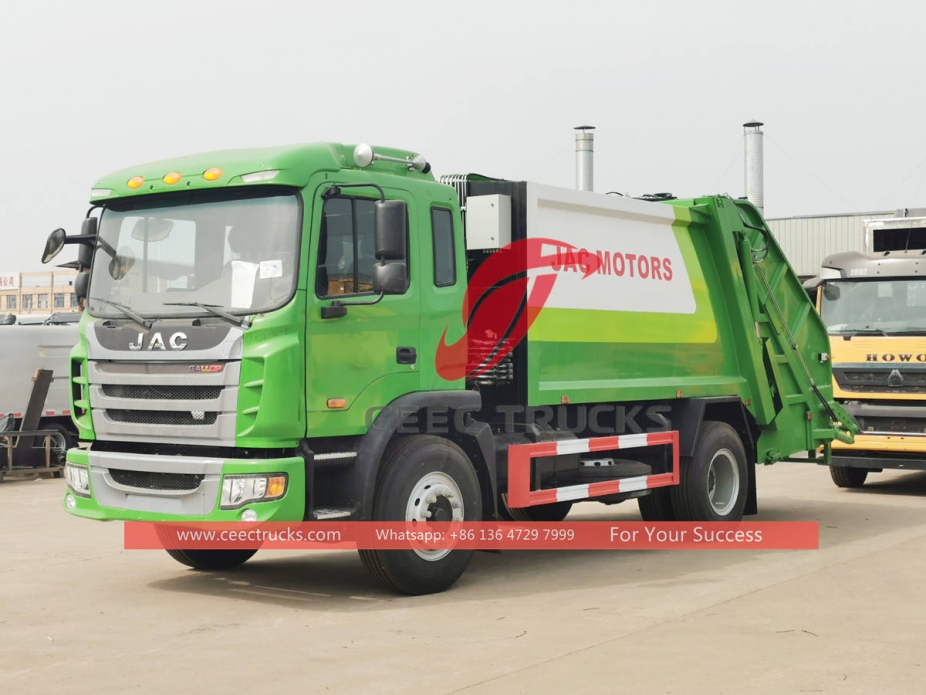 JAC 230HP 6 wheeler 12CBM compression garbage truck for sale