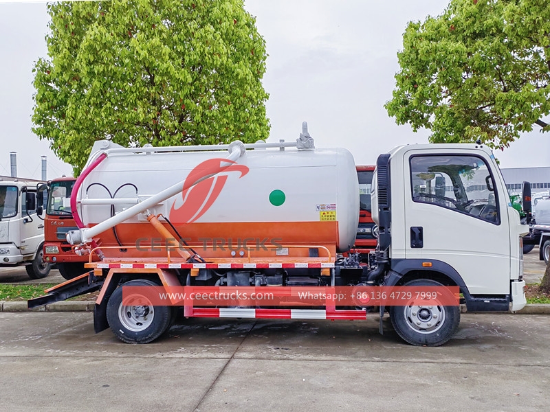 HOWO 4×2 right hand drive sewage suction truck