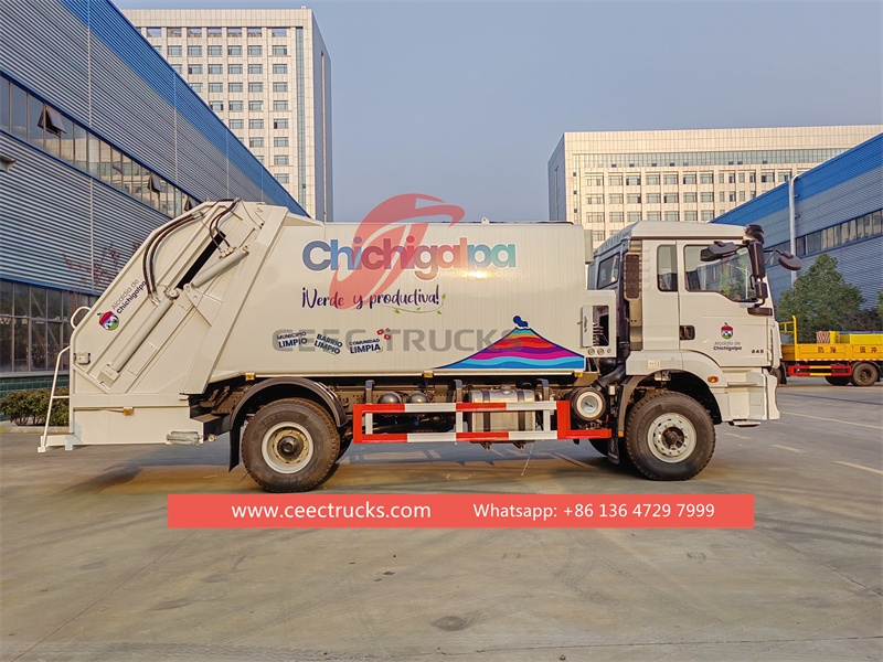 Shacman H3000 rear loading garbage truck for exporting