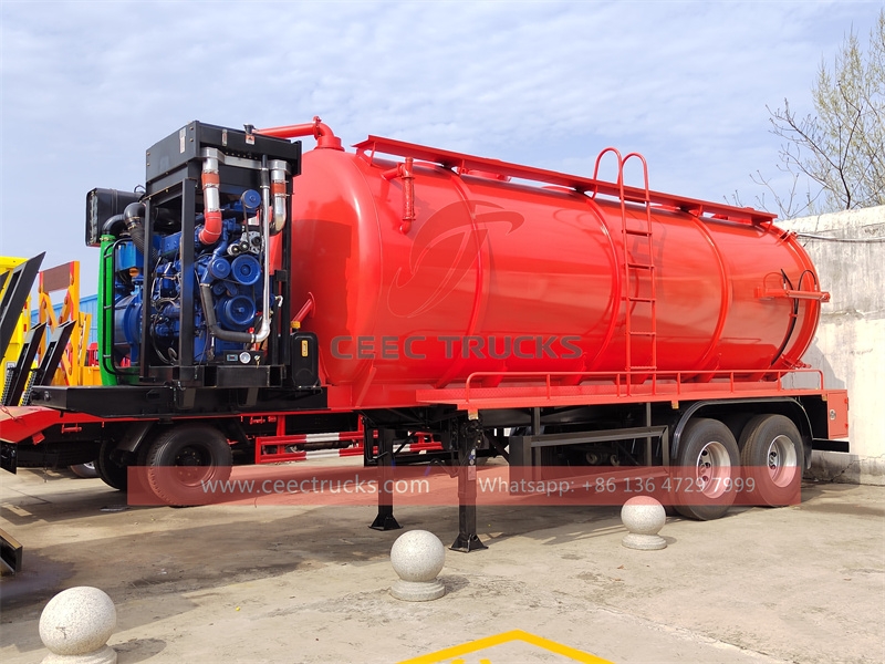 Vacuum Tank Sewage Suction Semi Trailer with factory direct sale