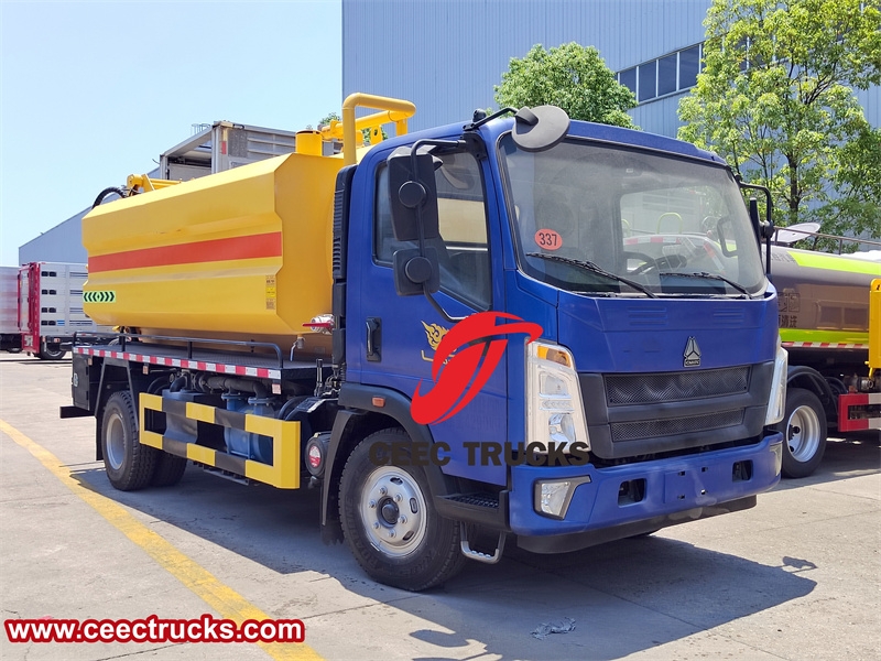 Howo 5 cbm truck mounted sewage jetter with factory direct sale