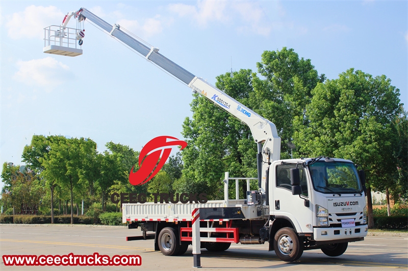 ISUZU 700P crane truck with aerial bucket made in China best factory