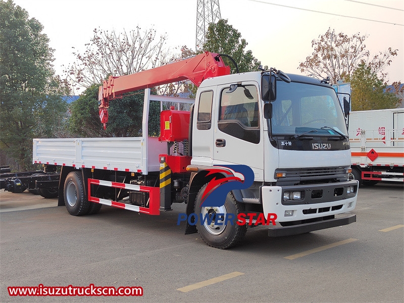 Isuzu FTR utility truck with boom crane