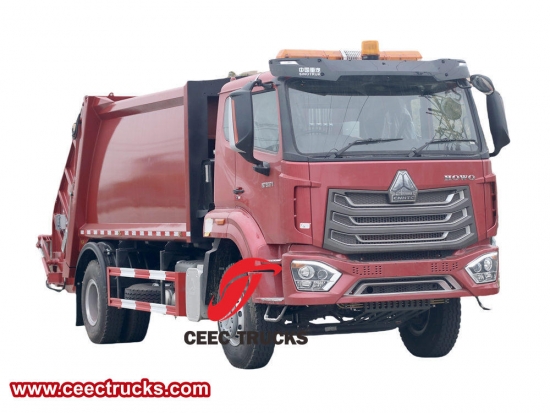 Howo 12 cbm dumpster compactor truck – CEEC Trucks