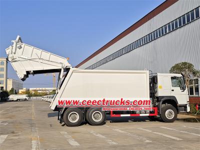 Howo 6x4 automatic refuse garbage compactor truck