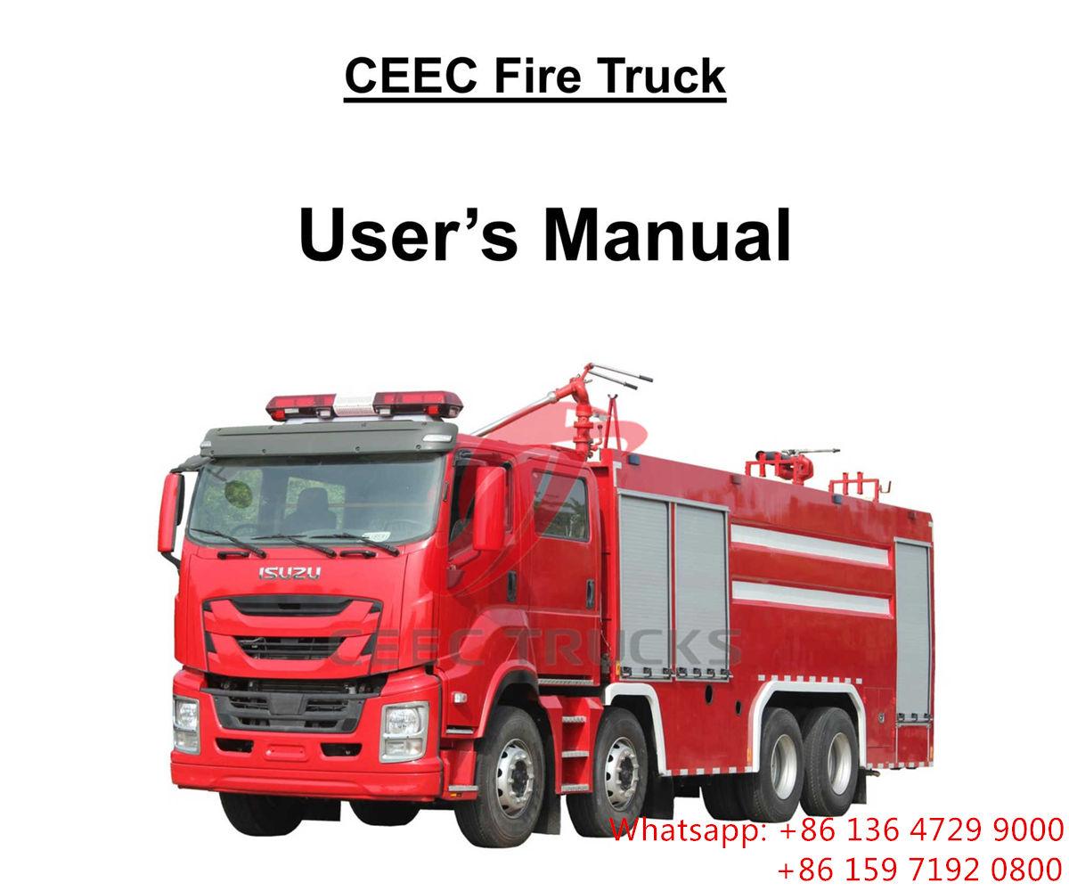 Togo – ISUZU 8x4 GIGA 18Tons Feuerwehrauto-Handbuch