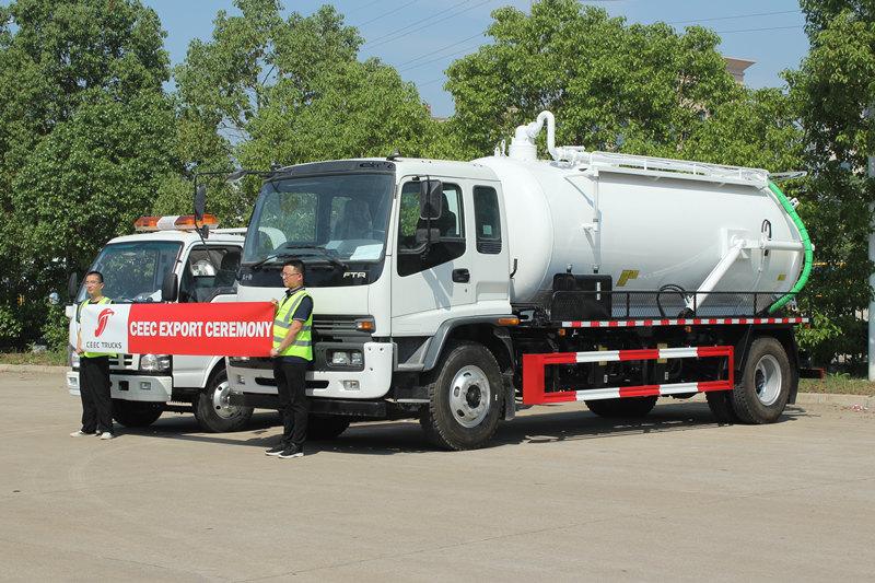 Afrika – ISUZU FTR-Saugwagen und NKR-Abschleppwagen erfolgreich nach Afrika geliefert